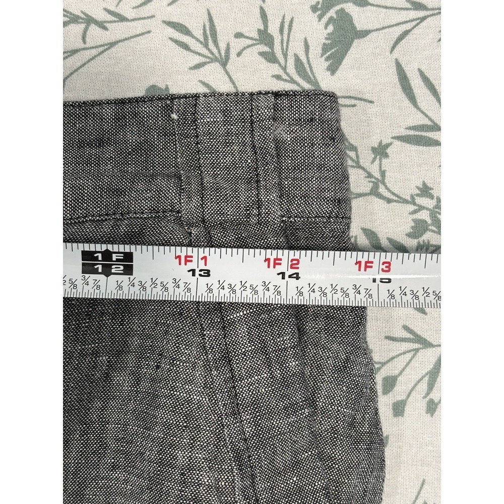 Saks Fifth Avenue 100% Linen Shorts Size 4 Gray Tailored Flat Front Summer Beach - Picture 9 of 11